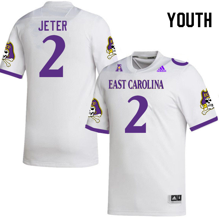 Youth #2 Raheim Jeter ECU Pirates 2023 College Football Jerseys Stitched-White